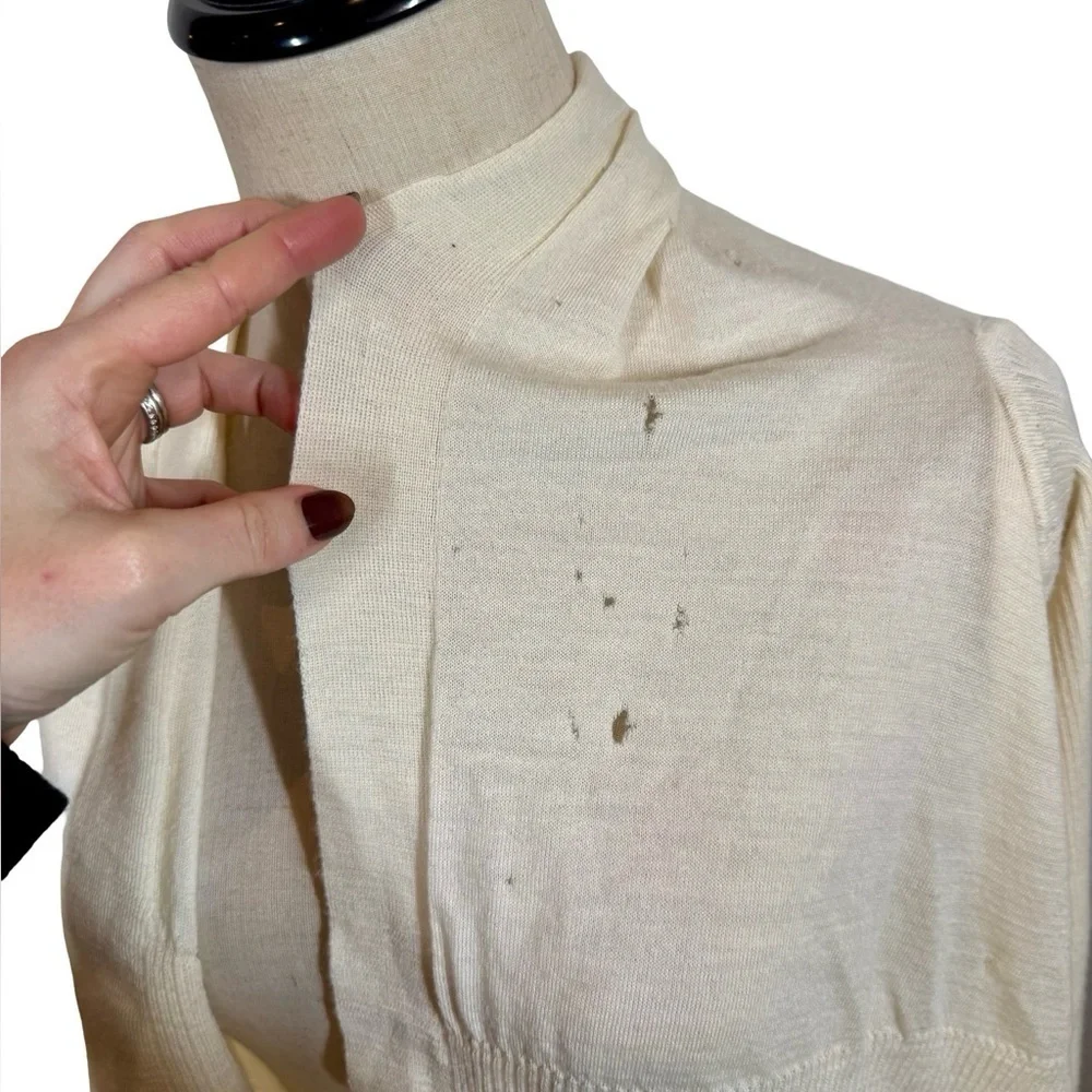 Rick Owens Fogachine SS22 Shawl Wrap Asymmetric Wool Cardigan FLAWED PLEASE READ